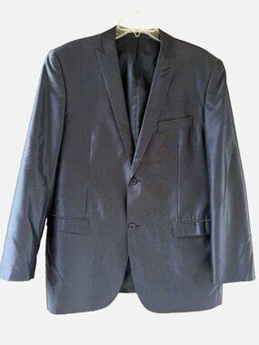 E.J. Samuel Men's Polyester Rayon Gray Blue Jacket Blazer Size 42R